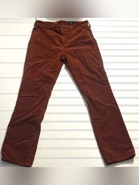 AG Adriano Goldschmied Mari High Rise Straight Corduroy Pants Rust Brown 28